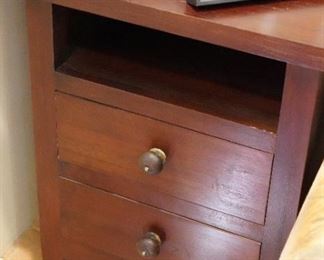 Dark wood nightstands x 2