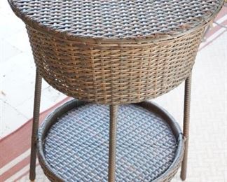 Rattan covered ice bucket