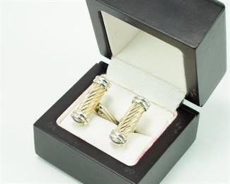 14k gold & sterling cuff links