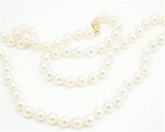 Akoya pearl necklace with 14k clasp