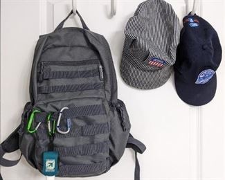 Backpack and hats