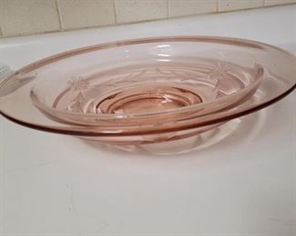 Pink depression glass 