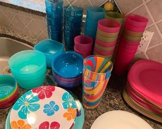 Loads of melamine and plastic dinnerware
