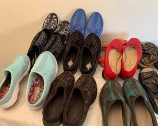 Life-stride, Tevas and Josef Seibel on this table.