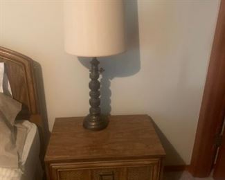 Nightstand with table lamp included in set 