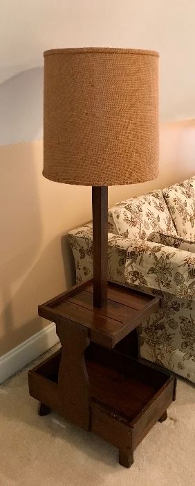 Accent Table with Attached Lamp