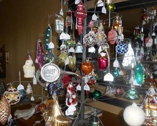 vintage Christmas ornaments some mercury glass