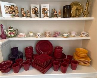 Hummels! A Variety of Pretty Teacups, Dark Red, Black and Golden Yellow Dish Sets