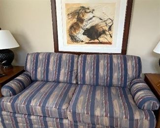 Closer look at the Sofa and Framed Art