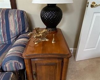 One of two Matching Side Table Cabinets, one of two Table Lamps