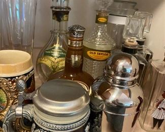 Steins and Vintage Bottles