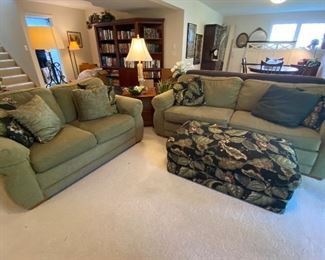 Lazy boy loveseat, sofa and ottoman