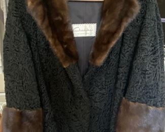 Vintage wool and fur coat