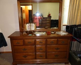 11 Drawer Maple Dresser with Mirror
