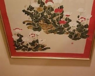 Framed Japanese silk scarf pr