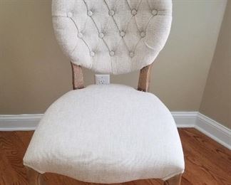 Tufted linen side chair - 1 of 2