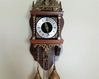 Dutch wall clock. Weight driven
