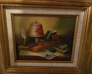 Oil on canvas, still life, by Frank Lean (listed artist)