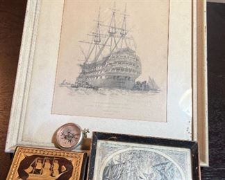 Edward William Cooke Etching The Battle of the Nile Ink