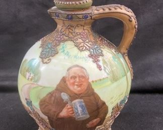 Hand Painted Nippon Scenic Wine Jug
