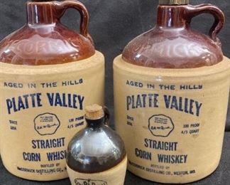 McCormick Platte Valley Old Continental Whiskey Jugs