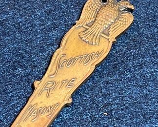 Vintage Bronze Master Mason Scottish Rite Letter Opener