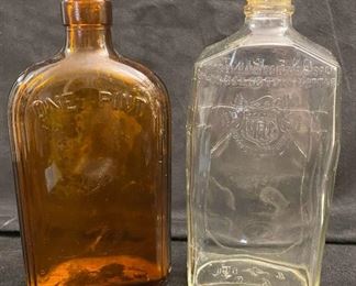 Vintage Pint Liquor Bottles