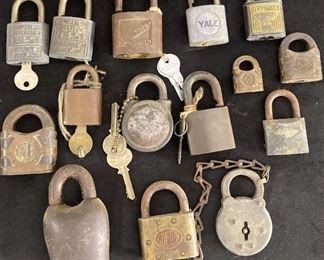 Variety Of Antique And Vintage Locks