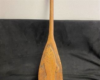 Carved Short Canoe Oar