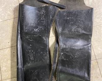 Mens Large Leather Motorcycle Chaps