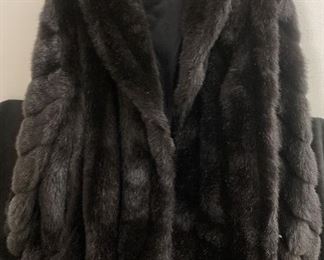 Ladies 34 Inch Monterey Fashions Black Faux Fur Coat