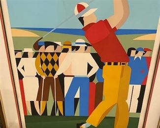Giancarlo Impiglia  "The Golfer" 1982  Signed lithograph
