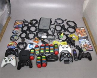 X BOX ONE S WITH CONTROLLERS, GAMES,