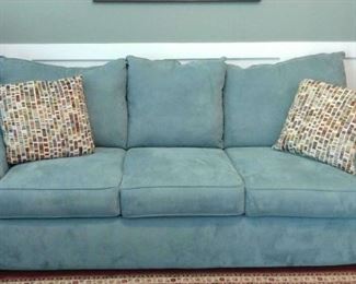 Levin Furniture Blue Sofa            https://ctbids.com/estate-sale/17250/item/1692873