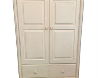 $200 - White Ragazzi 2 Door Wardrobe Armoire SS117-Description: Great addition to any room that needs a little more storage space. Large open space with 3 shelves and 2 lower shelves. Could be a great dry bar, pantry, or as intended as a wardrobe.
Dimensions: 36.5 x 19 x 66 h
Condition: Very good condition
Location: Local pickup Darnestown, MD. Contact us for shipper suggestions.