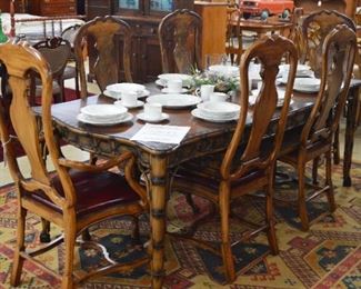 Trouvailles Table & 6 Leather Chairs