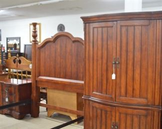 Queen Bed, Serpentine Armoire