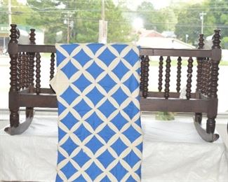 Turn of Century Walnut Jenny Lind Spool Cradle