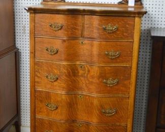 Oak Highboy w/Mirror