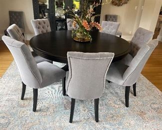 Restoration Hardware black 6' dining table with 10 chairs