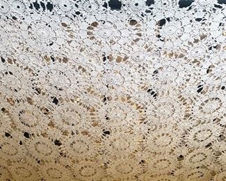 antique crocheted coverlet or tablecloth