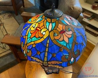 Tiffany Style Stain Glass Dragon Fly Table Lamp
