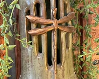 EPHRAIM POTTERY Dragonfly Vase