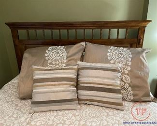 Mission Style Queen Size Bed and Nightstand