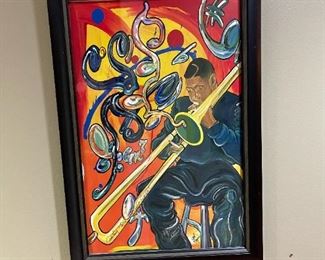 "Creating Jazz, Wycliffe Gordon" Signed Limited Edition by LIGEL LAMBERT