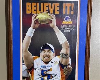 2007 Fiesta Bowl Boise State Signed Poster - JARED ZABRANSKY