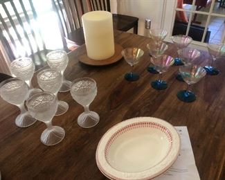 one plate, 14 wine glasses, sounds like my perfect meal setting