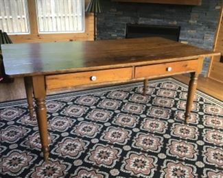 6’ country pine farm table.