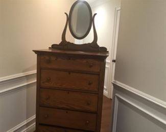 5 drawer chest with mirror.