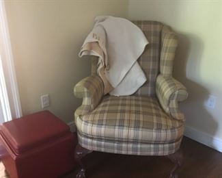 Matching wing back chair.